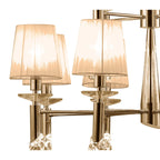 M3850FG/SBS Tiffany Pendant 2 Tier 12+12 Light E14+G9 French Gold Soft Bronze Shades & Clear Crystal