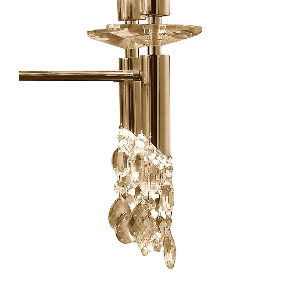 M3850FG/SBS Tiffany Pendant 2 Tier 12+12 Light E14+G9 French Gold Soft Bronze Shades & Clear Crystal