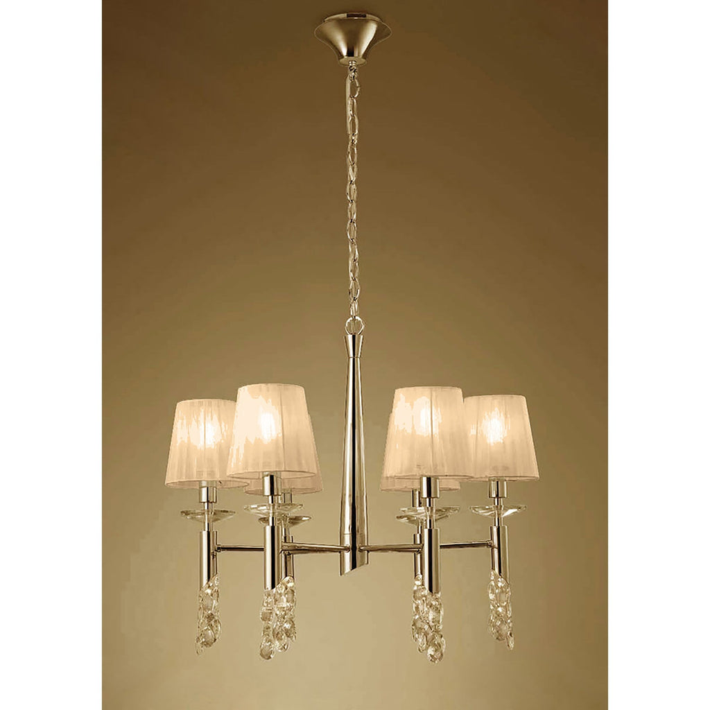 M3851FG/SBS Tiffany Pendant 6+6 Light E14+G9 French Gold Soft Bronze Shades & Clear Crystal