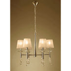 M3851FG/SBS Tiffany Pendant 6+6 Light E14+G9 French Gold Soft Bronze Shades & Clear Crystal