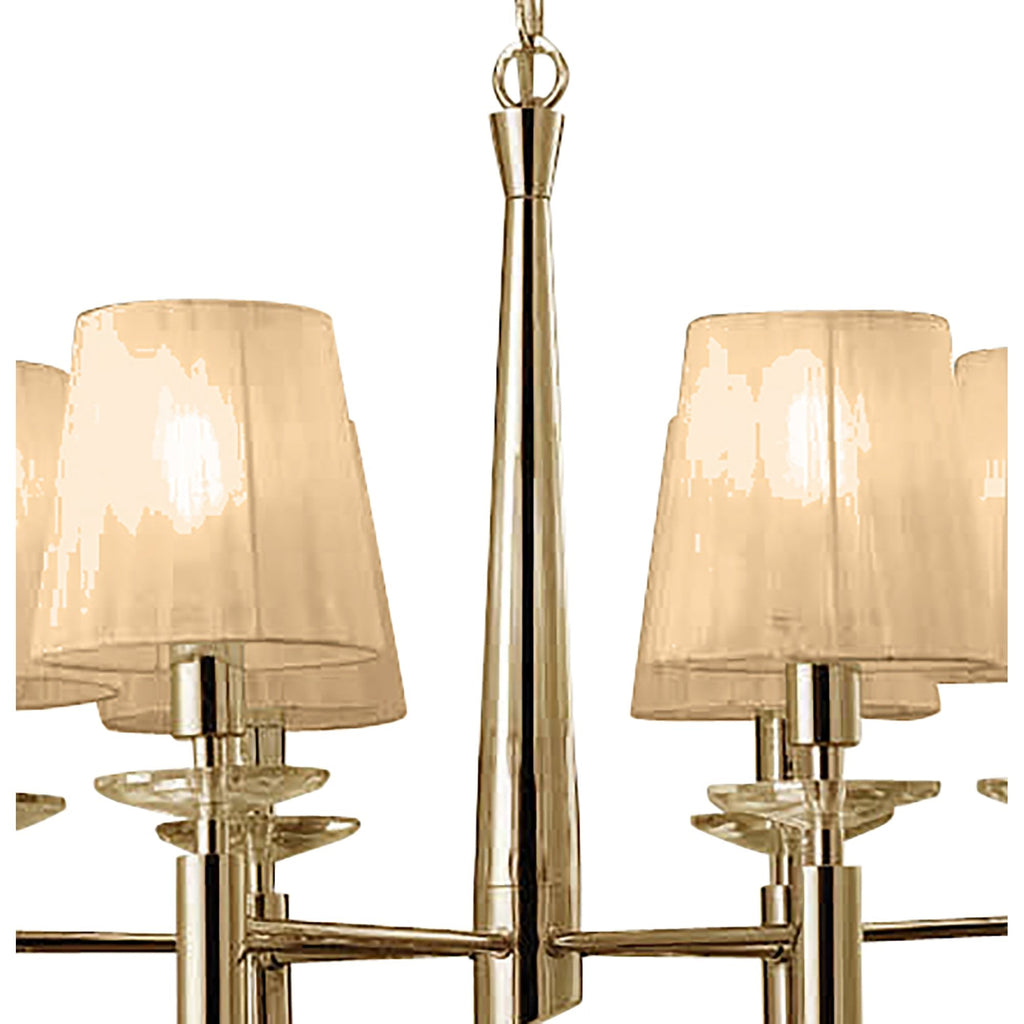 M3851FG/SBS Tiffany Pendant 6+6 Light E14+G9 French Gold Soft Bronze Shades & Clear Crystal