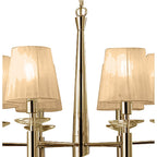 M3851FG/SBS Tiffany Pendant 6+6 Light E14+G9 French Gold Soft Bronze Shades & Clear Crystal