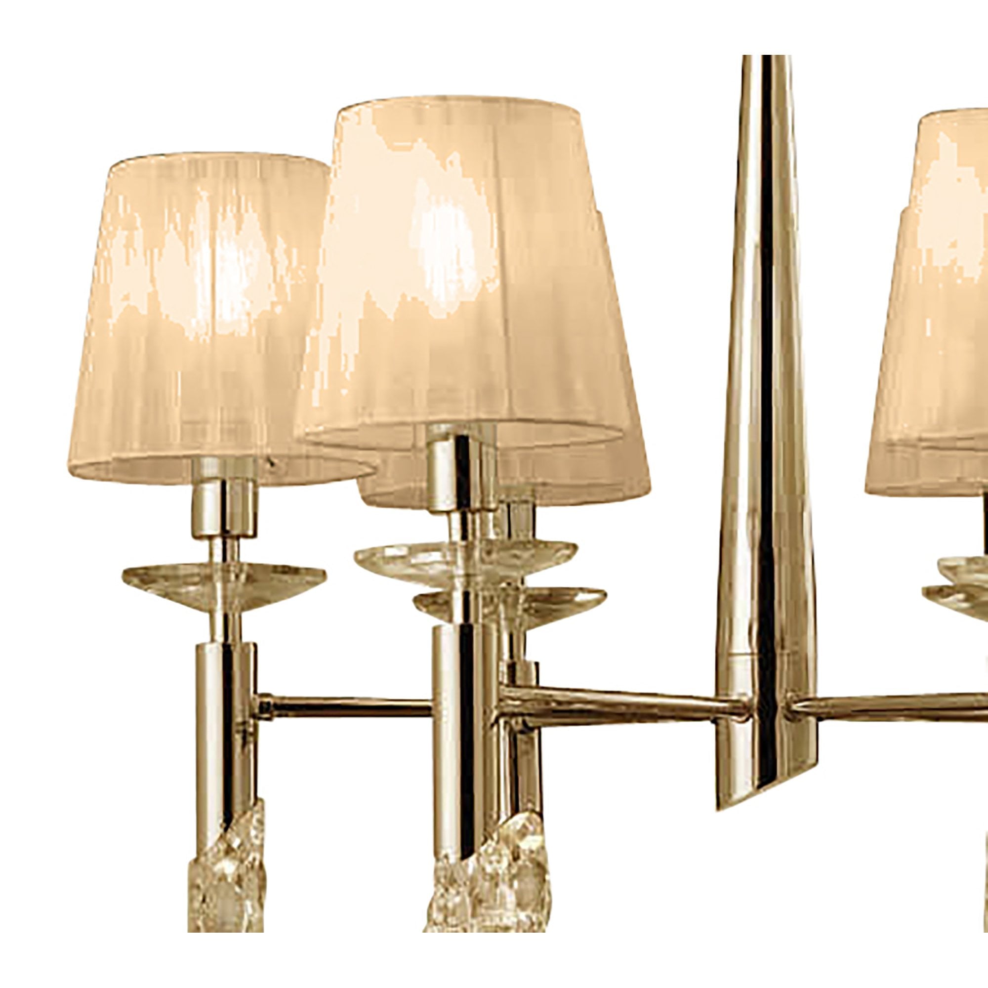 M3851FG/SBS Tiffany Pendant 6+6 Light E14+G9 French Gold Soft Bronze Shades & Clear Crystal
