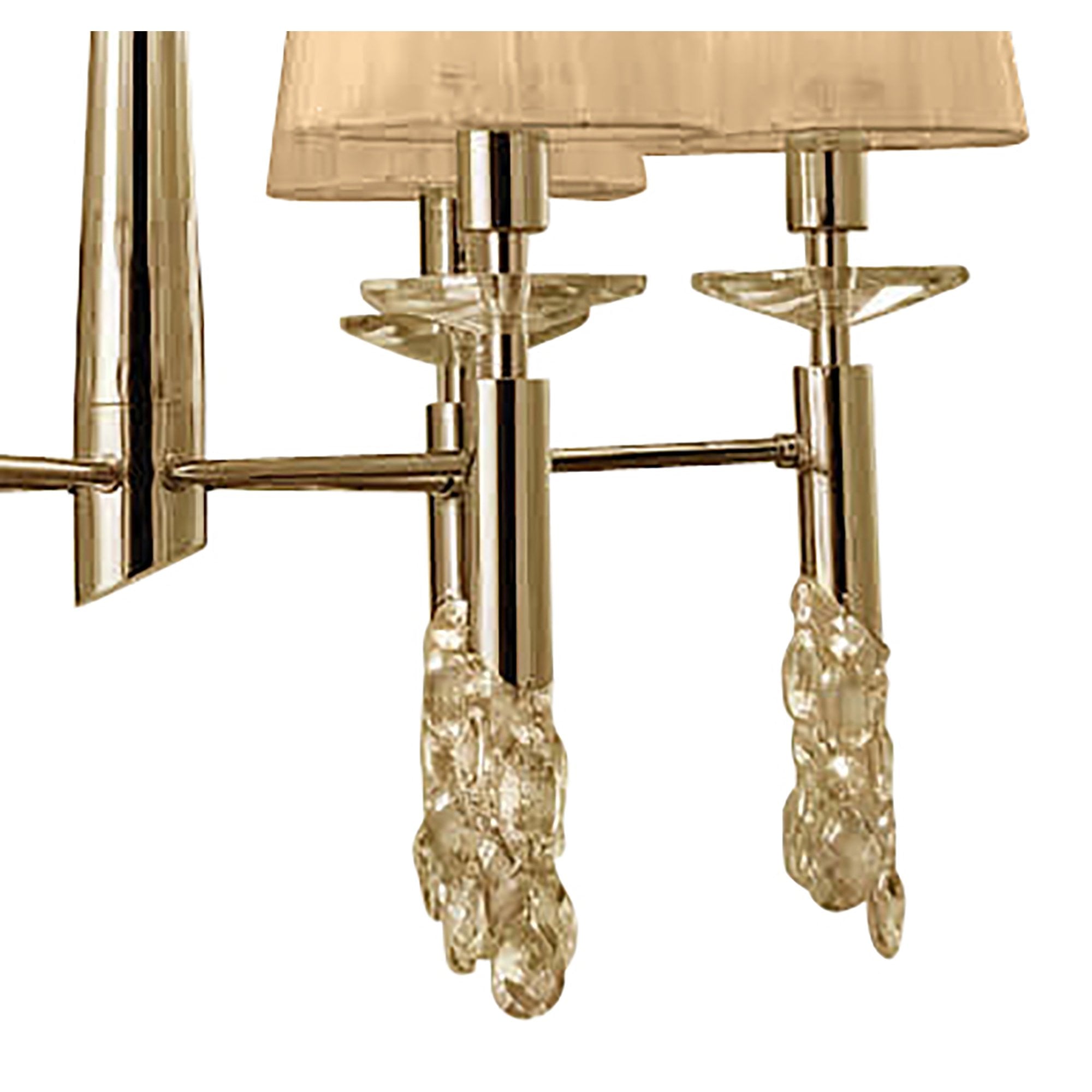 M3851FG/SBS Tiffany Pendant 6+6 Light E14+G9 French Gold Soft Bronze Shades & Clear Crystal