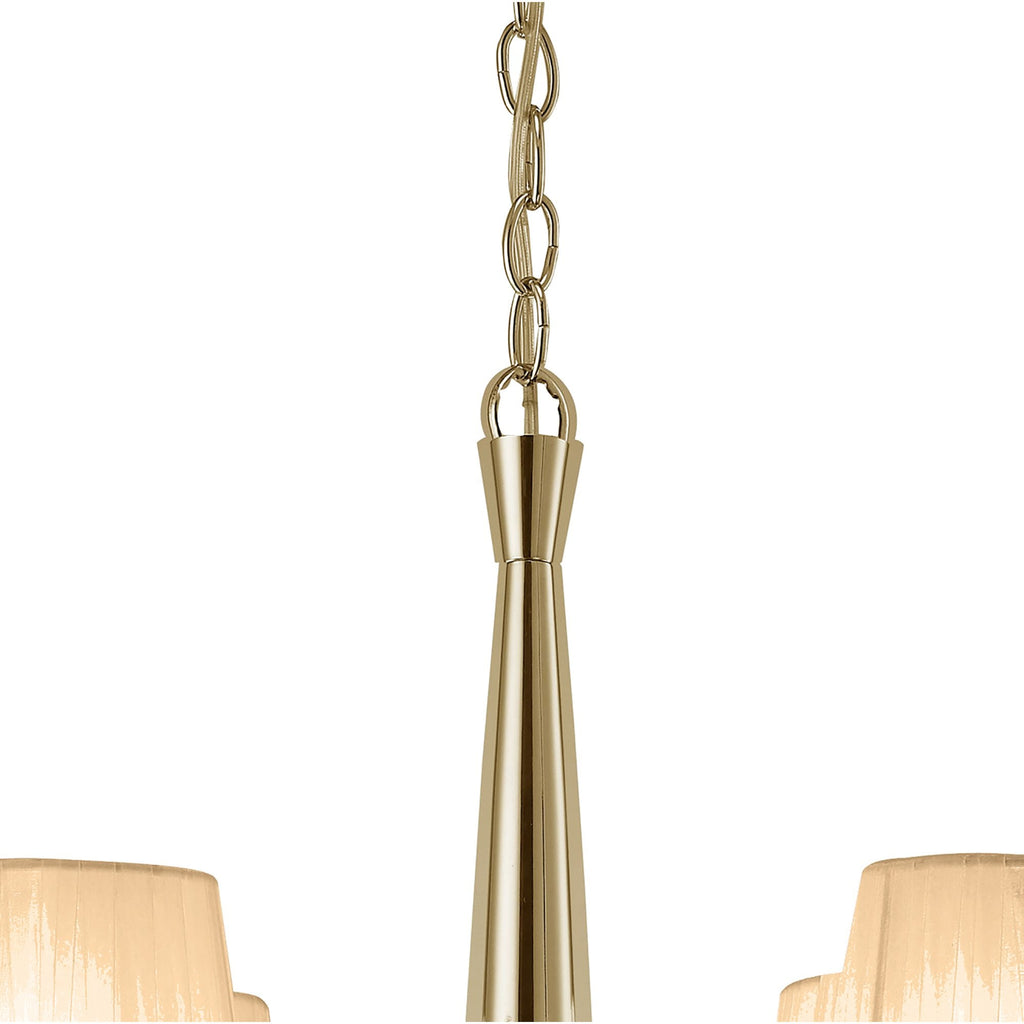 M3852FG/SBS Tiffany Pendant 4+4 Light E14+G9 French Gold Soft Bronze Shades & Clear Crystal