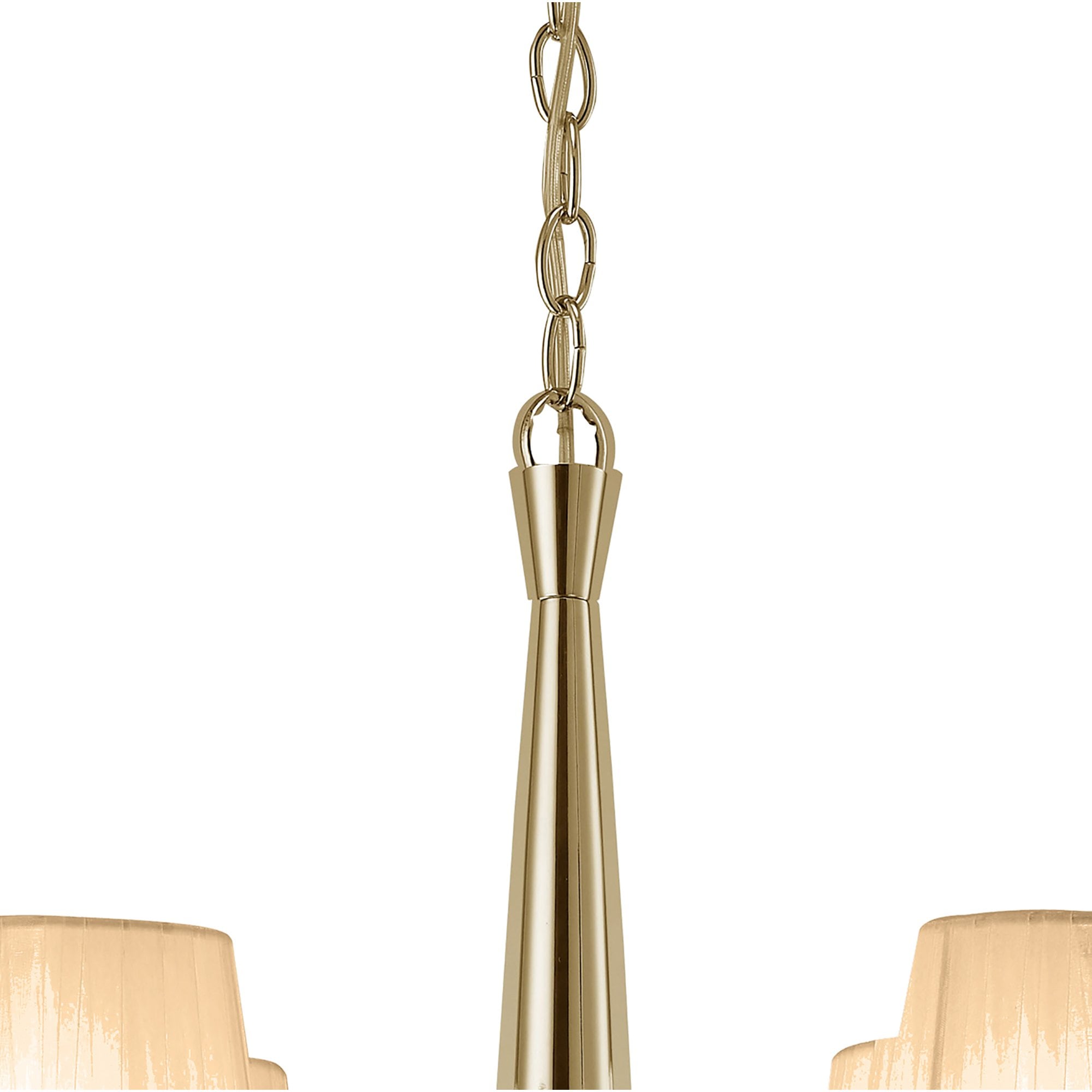 M3852FG/SBS Tiffany Pendant 4+4 Light E14+G9 French Gold Soft Bronze Shades & Clear Crystal