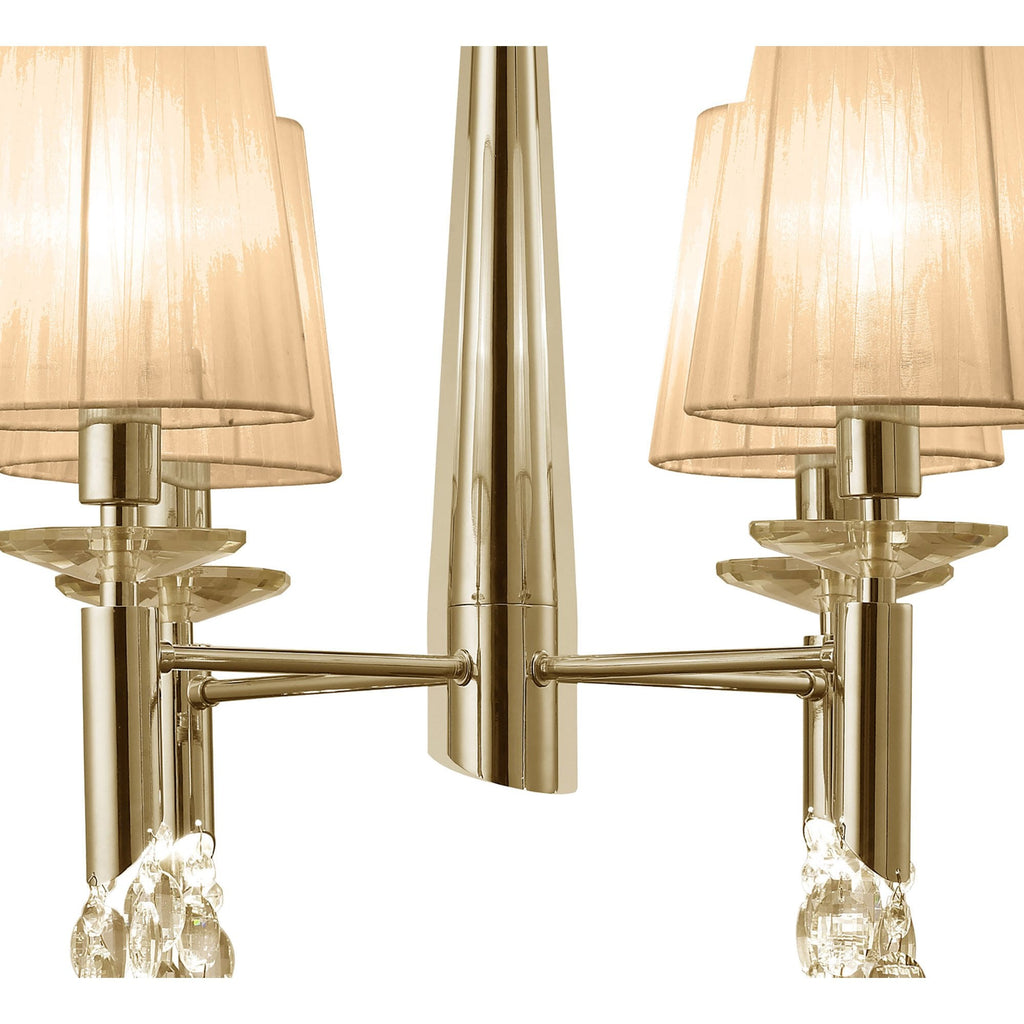 M3852FG/SBS Tiffany Pendant 4+4 Light E14+G9 French Gold Soft Bronze Shades & Clear Crystal