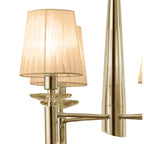 M3852FG/SBS Tiffany Pendant 4+4 Light E14+G9 French Gold Soft Bronze Shades & Clear Crystal