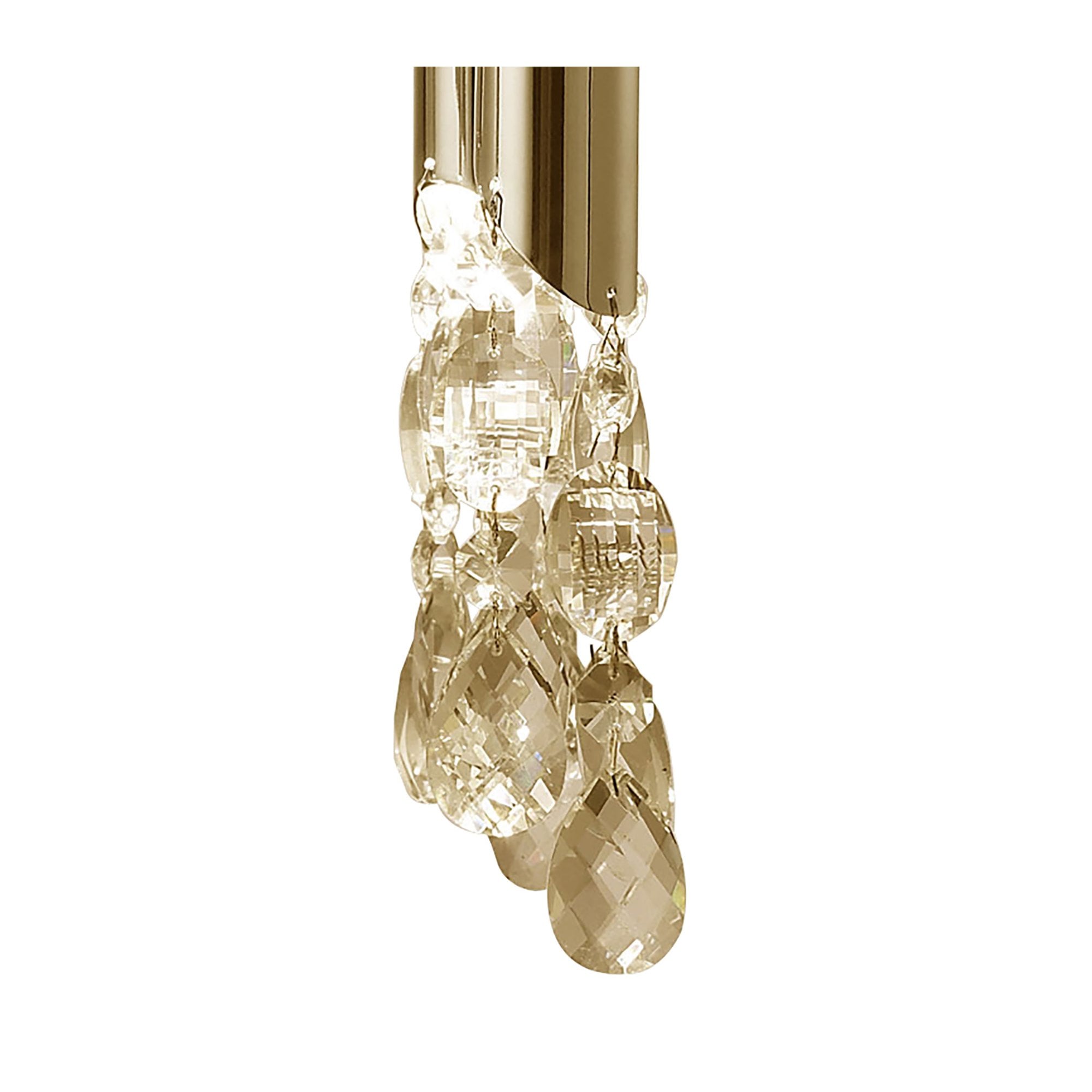 M3852FG/SBS Tiffany Pendant 4+4 Light E14+G9 French Gold Soft Bronze Shades & Clear Crystal