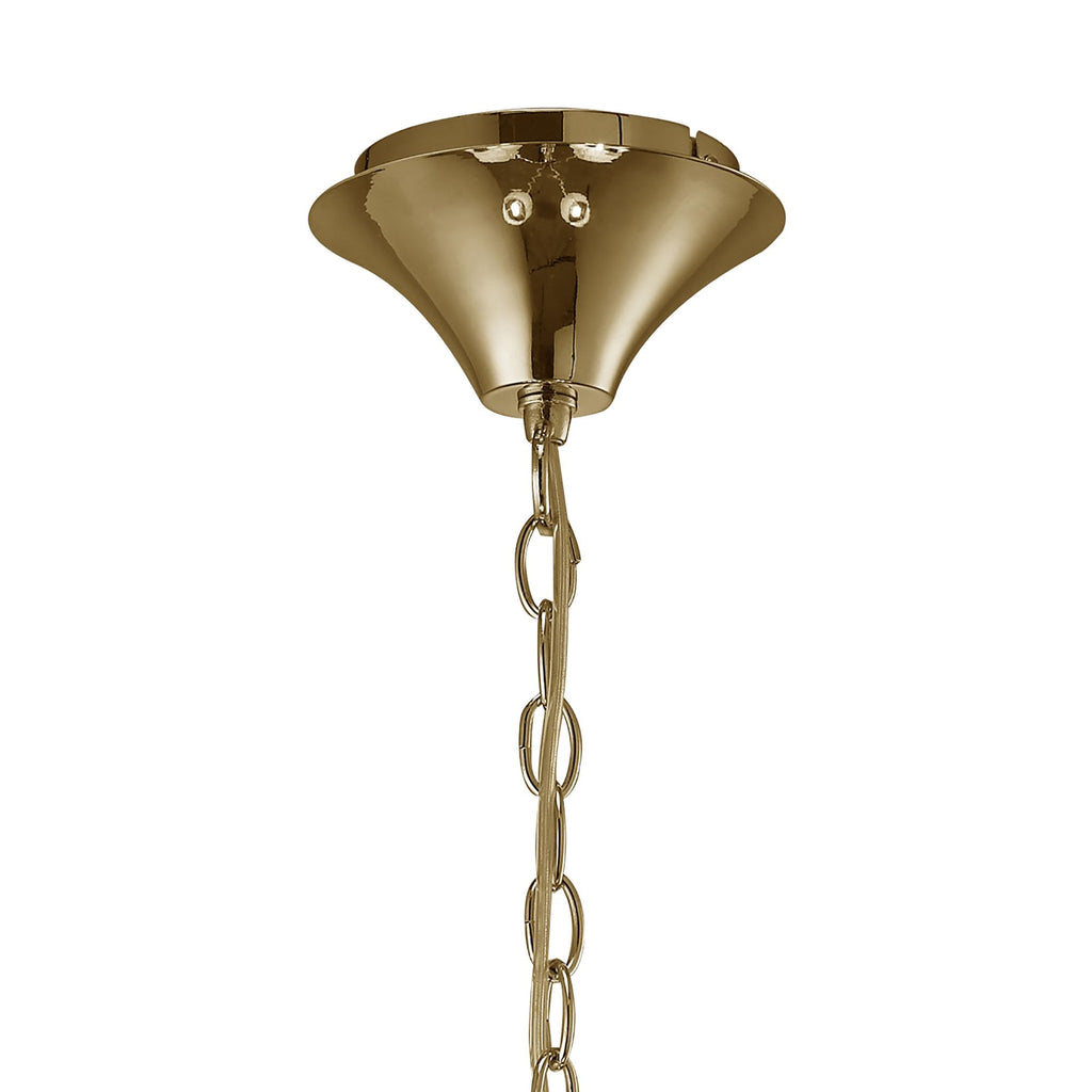 M3852FG/WS Tiffany Pendant 4+4 Light E14+G9 French Gold White Shades & Clear Crystal