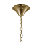M3852FG/WS Tiffany Pendant 4+4 Light E14+G9 French Gold White Shades & Clear Crystal