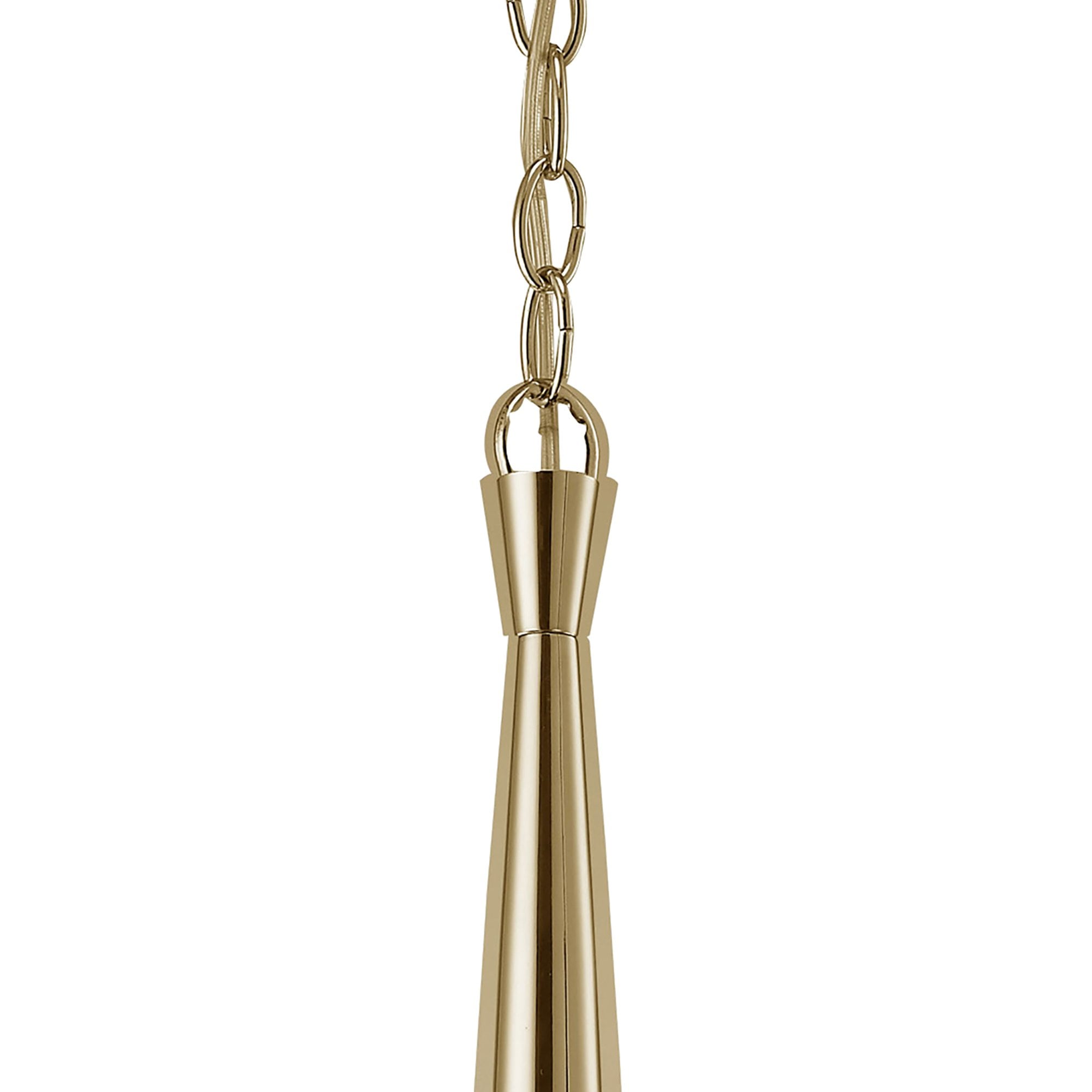 M3852FG/WS Tiffany Pendant 4+4 Light E14+G9 French Gold White Shades & Clear Crystal