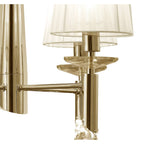 M3852FG/WS Tiffany Pendant 4+4 Light E14+G9 French Gold White Shades & Clear Crystal