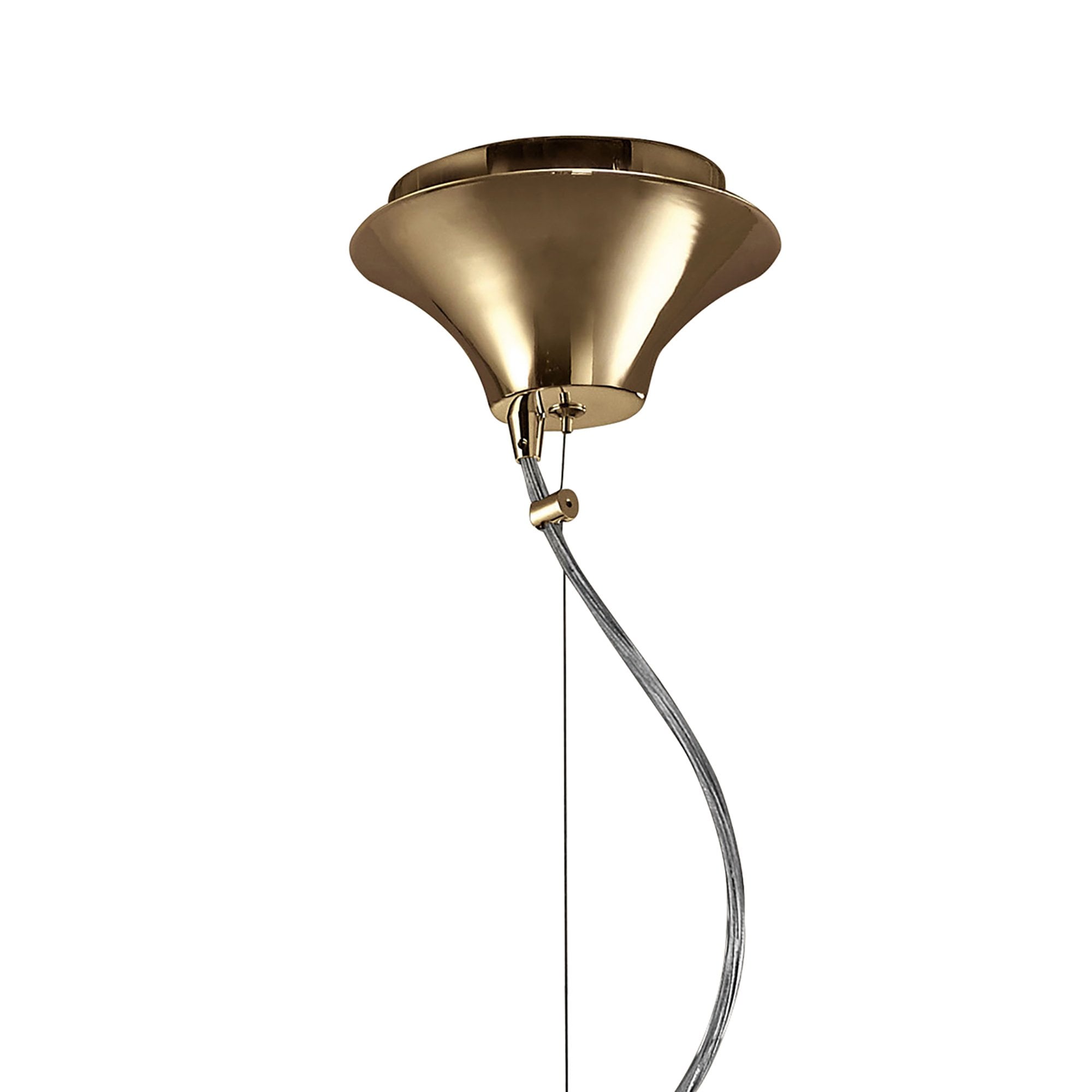 M3858FG/SBS Tiffany Pendant 3+1 Light E27+G9 French Gold Soft Bronze Shade & Clear Crystal