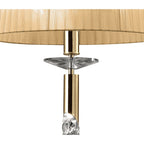 M3858FG/SBS Tiffany Pendant 3+1 Light E27+G9 French Gold Soft Bronze Shade & Clear Crystal