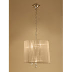 M3860FG/SBS Tiffany Pendant 3+3 Light E14+G9 French Gold Soft Bronze Shade & Clear Crystal