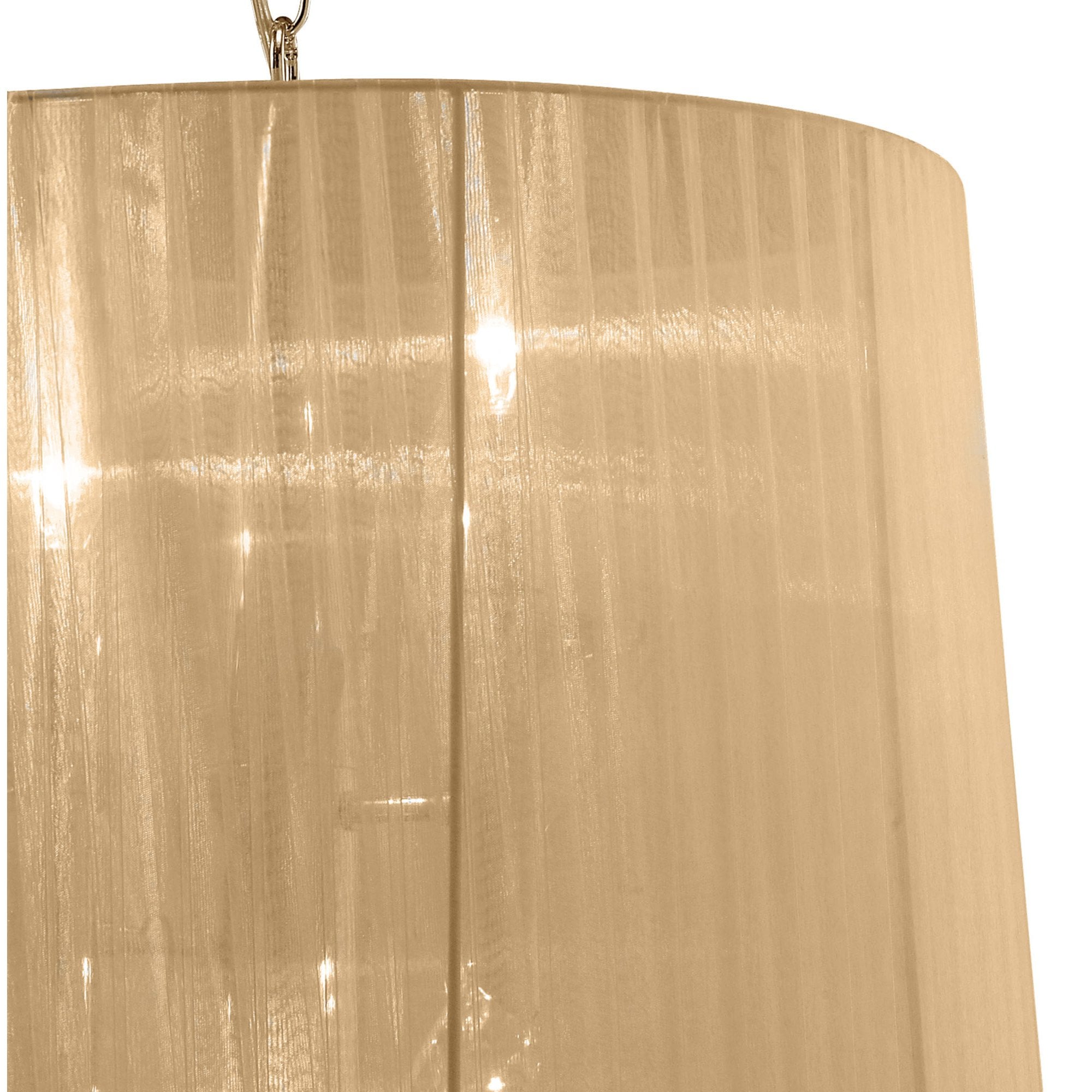 M3860FG/SBS Tiffany Pendant 3+3 Light E14+G9 French Gold Soft Bronze Shade & Clear Crystal