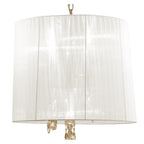 M3860FG/WS Tiffany Pendant 3+3 Light E14+G9 French Gold White Shade & Clear Crystal