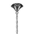 M3850/CS Tiffany Pendant 2 Tier 12+12 Light E14+G9 Polished Chrome Cream Shades & Clear Crystal