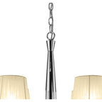 M3850/CS Tiffany Pendant 2 Tier 12+12 Light E14+G9 Polished Chrome Cream Shades & Clear Crystal