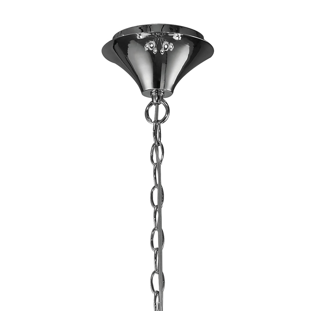 M3850/SBS Tiffany Pendant 2 Tier 12+12 Light E14+G9 Polished Chrome Soft Bronze Shades & Clear Crystal