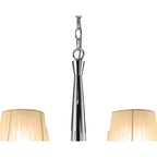 M3850/SBS Tiffany Pendant 2 Tier 12+12 Light E14+G9 Polished Chrome Soft Bronze Shades & Clear Crystal