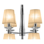 M3850/SBS Tiffany Pendant 2 Tier 12+12 Light E14+G9 Polished Chrome Soft Bronze Shades & Clear Crystal