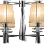 M3850/SBS Tiffany Pendant 2 Tier 12+12 Light E14+G9 Polished Chrome Soft Bronze Shades & Clear Crystal