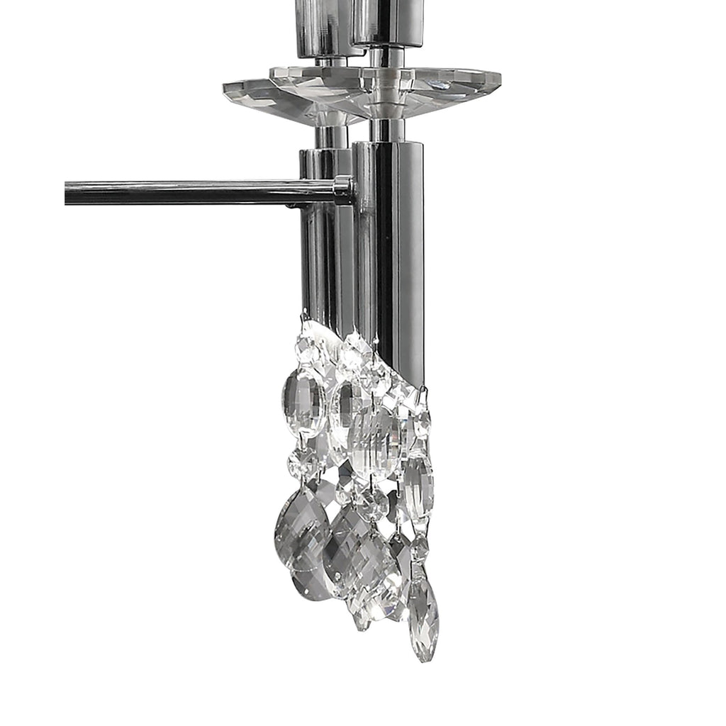 M3850/SBS Tiffany Pendant 2 Tier 12+12 Light E14+G9 Polished Chrome Soft Bronze Shades & Clear Crystal