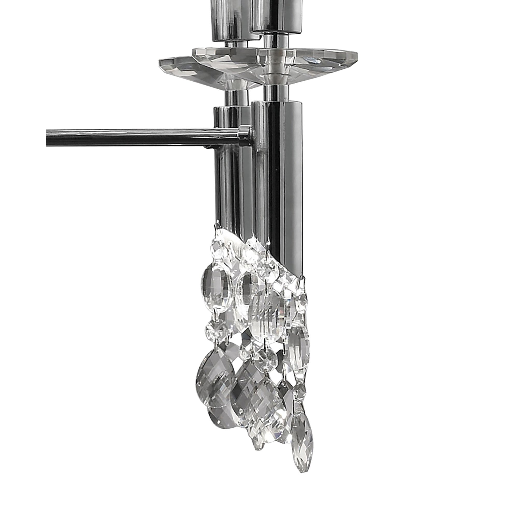 M3850/SBS Tiffany Pendant 2 Tier 12+12 Light E14+G9 Polished Chrome Soft Bronze Shades & Clear Crystal