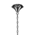M3850 Tiffany Pendant 2 Tier 12+12 Light E14+G9 Polished Chrome White Shades & Clear Crystal