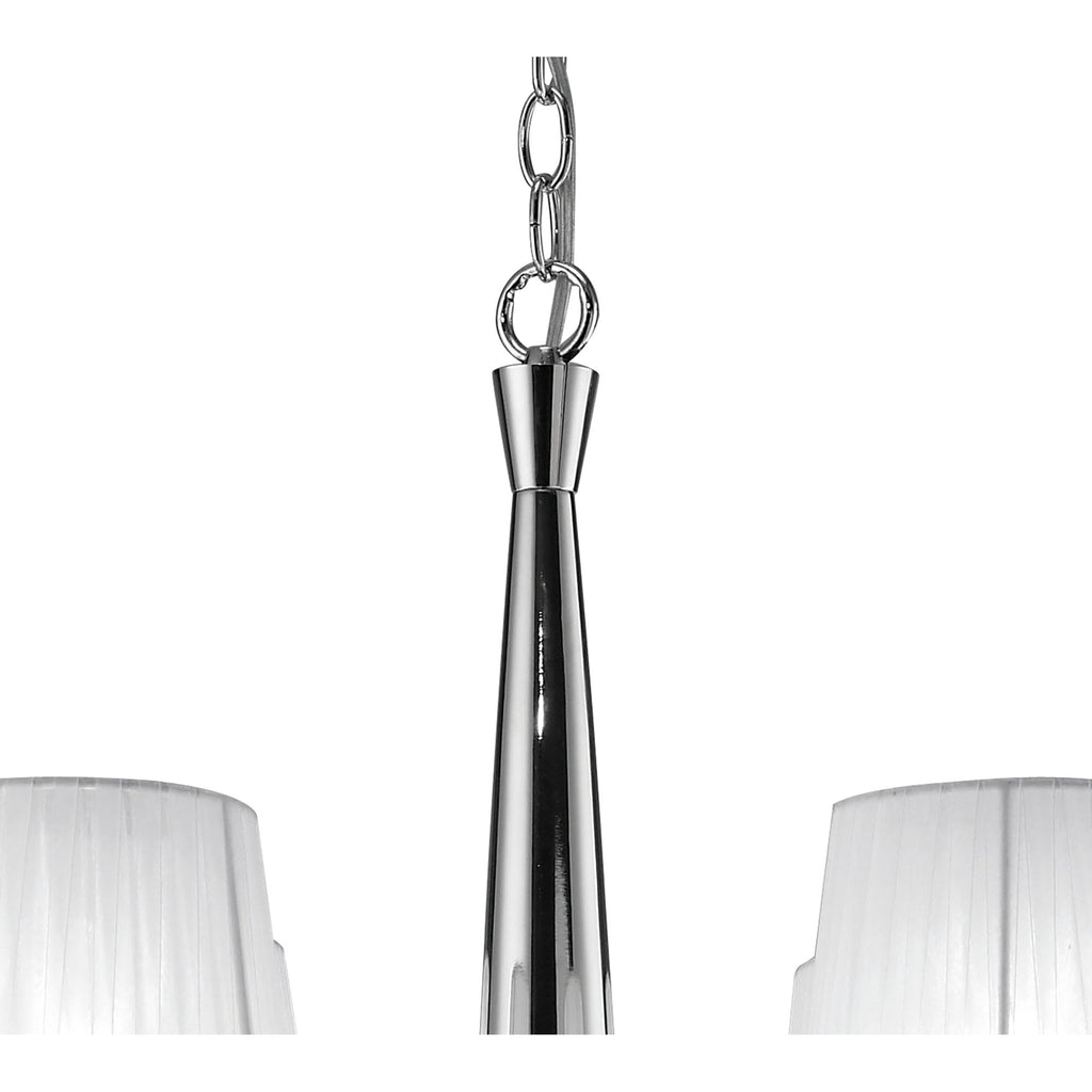 M3850 Tiffany Pendant 2 Tier 12+12 Light E14+G9 Polished Chrome White Shades & Clear Crystal