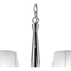 M3850 Tiffany Pendant 2 Tier 12+12 Light E14+G9 Polished Chrome White Shades & Clear Crystal