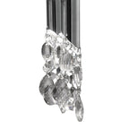 M3850 Tiffany Pendant 2 Tier 12+12 Light E14+G9 Polished Chrome White Shades & Clear Crystal