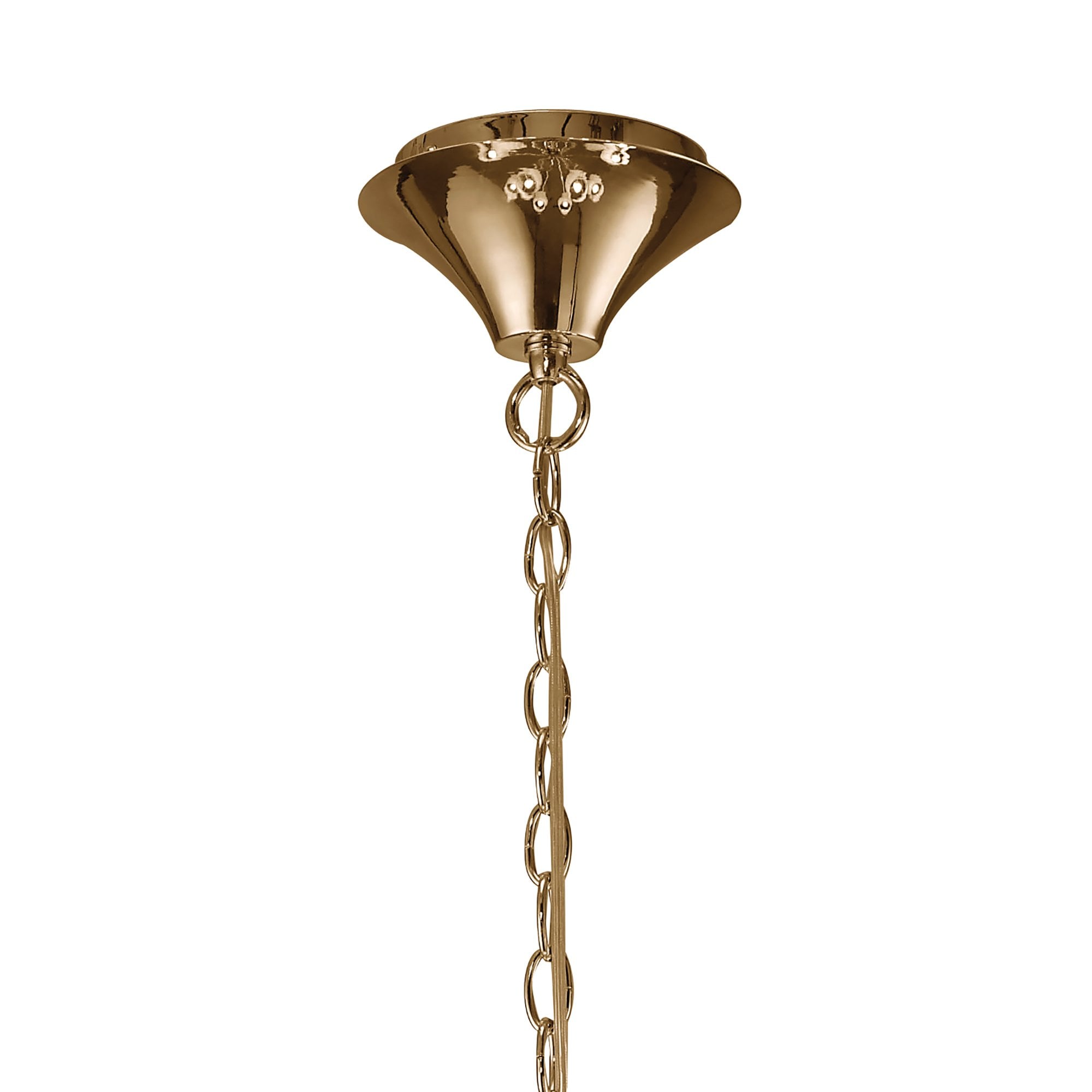 M3850FG Tiffany Pendant 2 Tier 12+12 Light E14+G9 French Gold Cream Shades & Clear Crystal