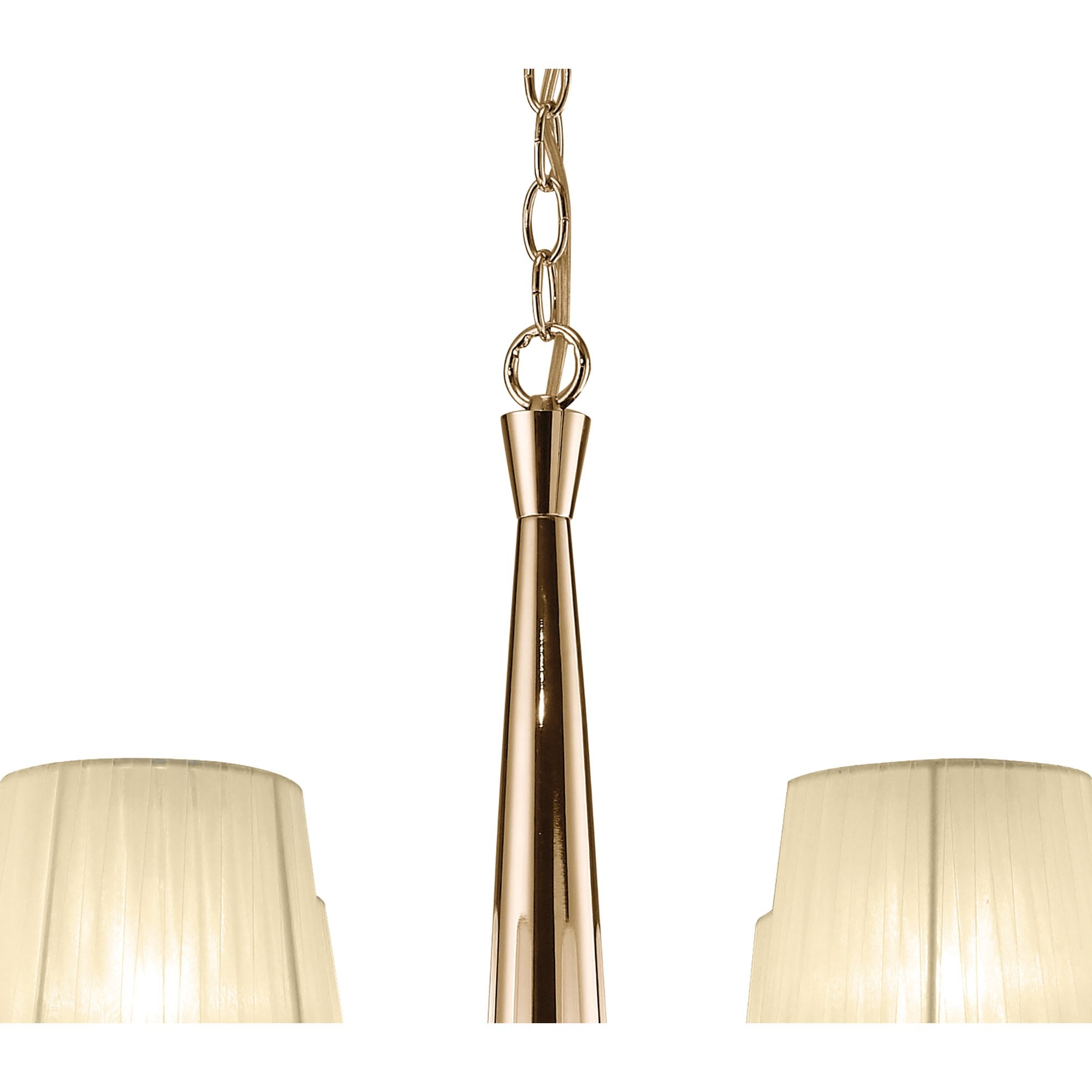 M3850FG Tiffany Pendant 2 Tier 12+12 Light E14+G9 French Gold Cream Shades & Clear Crystal