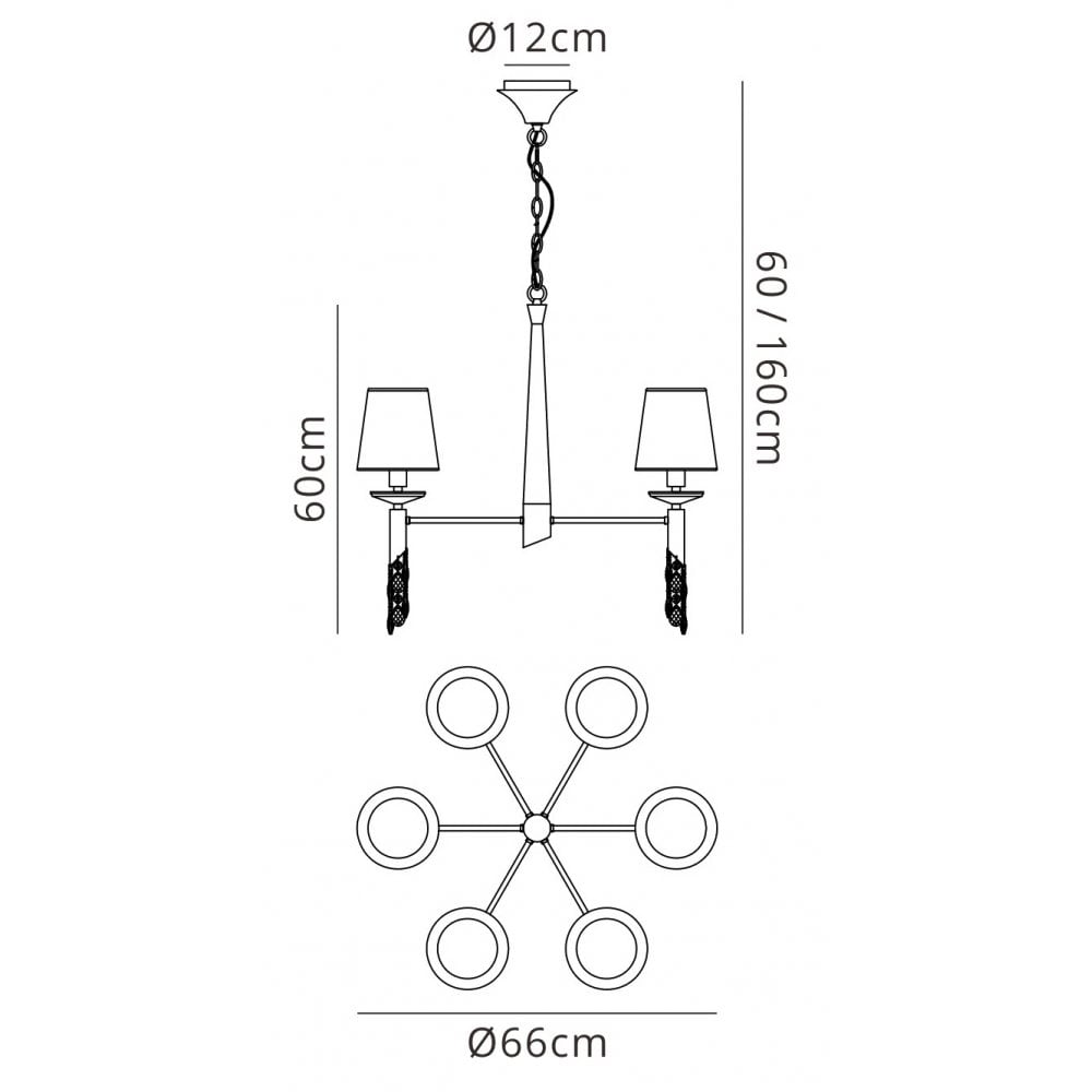 M3851/CS Tiffany Pendant 6+6 Light E14+G9 Polished Chrome Cream Shades & Clear Crystal