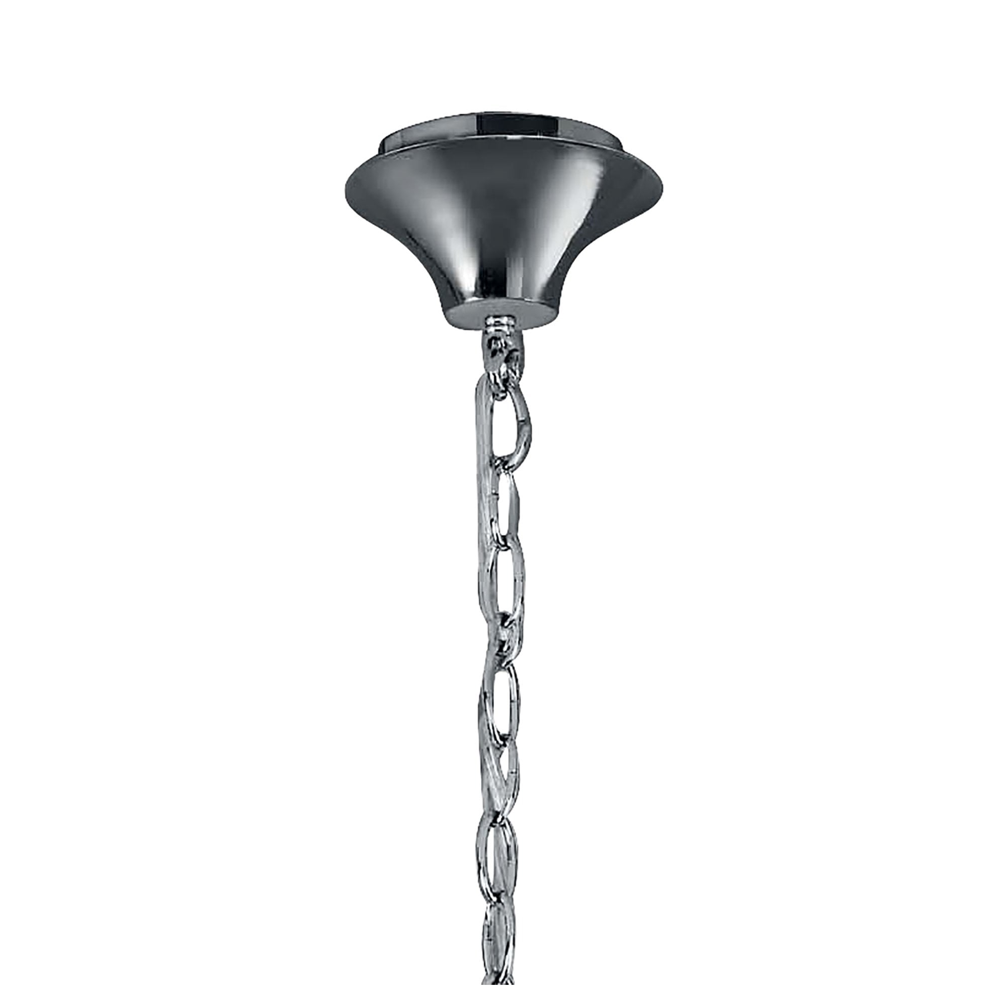 M3851/CS Tiffany Pendant 6+6 Light E14+G9 Polished Chrome Cream Shades & Clear Crystal
