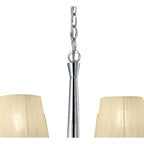 M3851/CS Tiffany Pendant 6+6 Light E14+G9 Polished Chrome Cream Shades & Clear Crystal