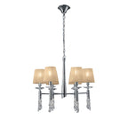 M3851/SBS Tiffany Pendant 6+6 Light E14+G9 Polished Chrome Soft Bronze Shades & Clear Crystal