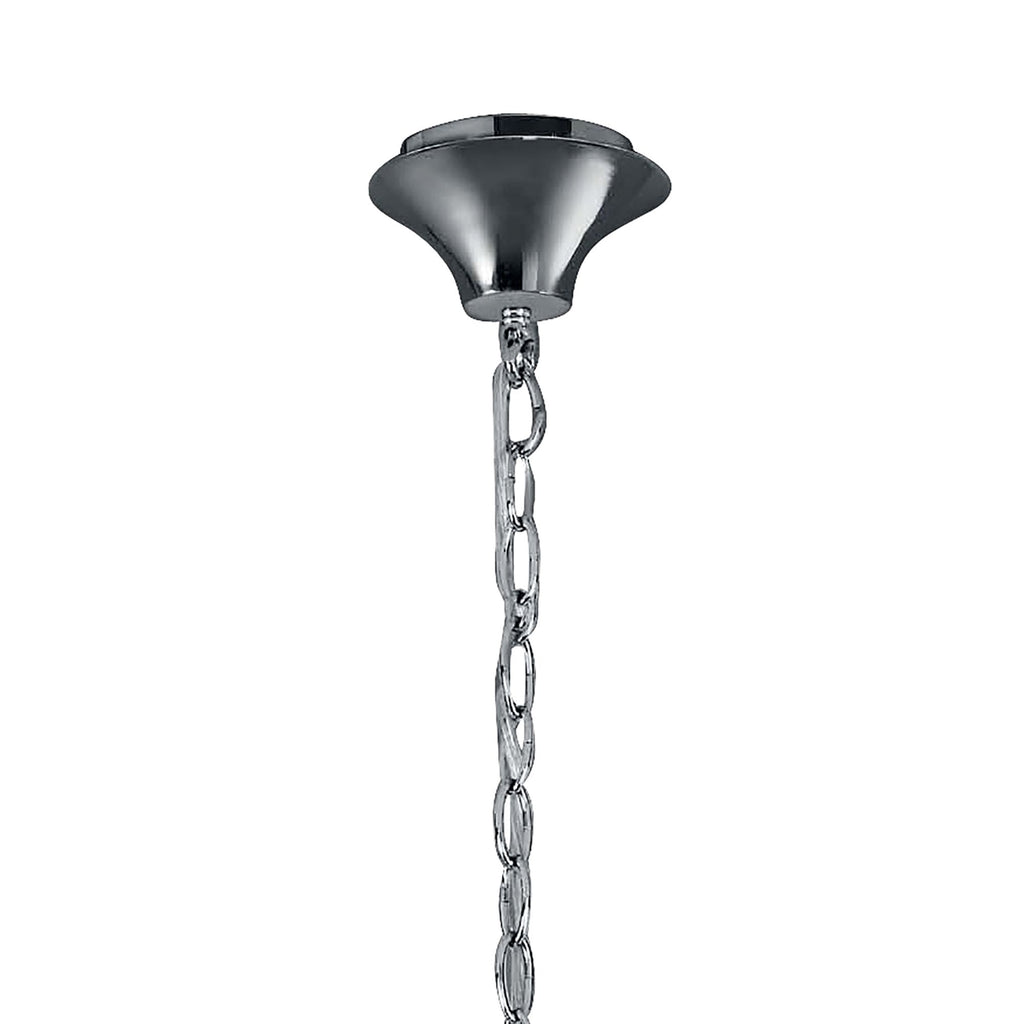 M3851/SBS Tiffany Pendant 6+6 Light E14+G9 Polished Chrome Soft Bronze Shades & Clear Crystal