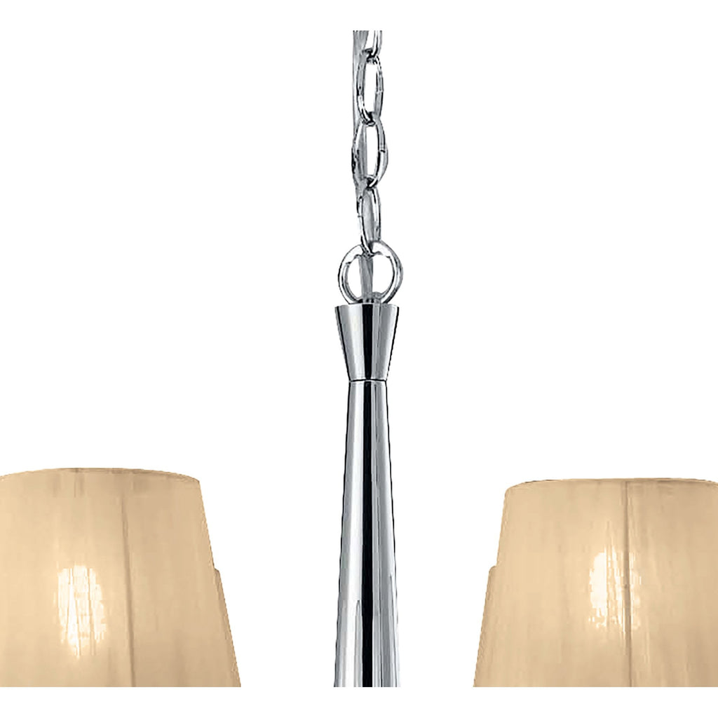 M3851/SBS Tiffany Pendant 6+6 Light E14+G9 Polished Chrome Soft Bronze Shades & Clear Crystal