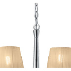M3851/SBS Tiffany Pendant 6+6 Light E14+G9 Polished Chrome Soft Bronze Shades & Clear Crystal