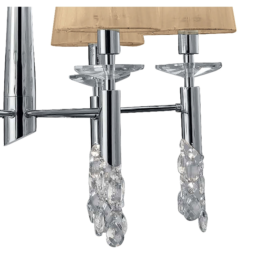 M3851/SBS Tiffany Pendant 6+6 Light E14+G9 Polished Chrome Soft Bronze Shades & Clear Crystal