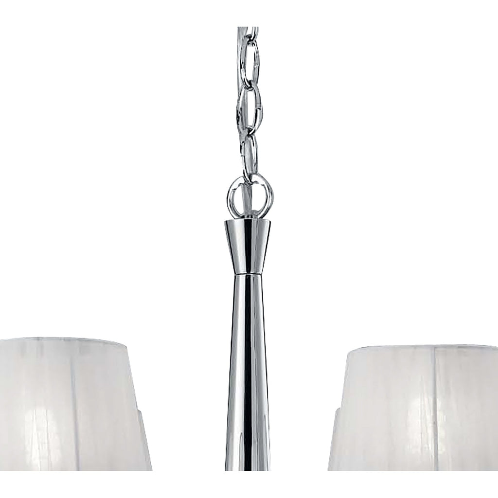 M3851 Tiffany Pendant 6+6 Light E14+G9 Polished Chrome White Shades & Clear Crystal