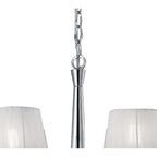 M3851 Tiffany Pendant 6+6 Light E14+G9 Polished Chrome White Shades & Clear Crystal
