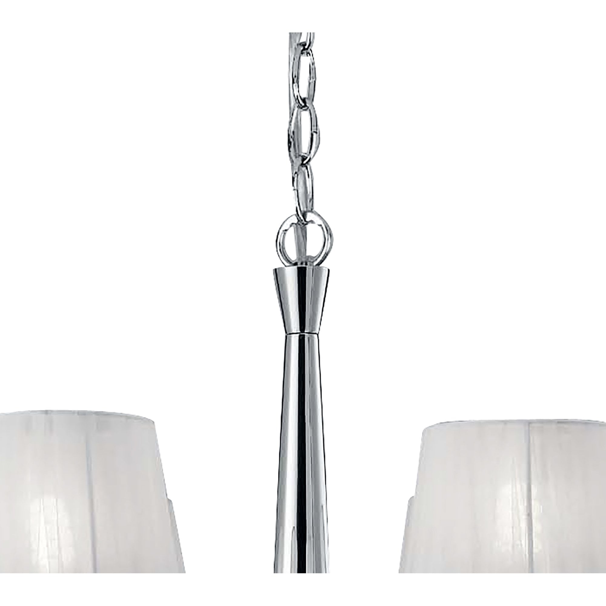 M3851 Tiffany Pendant 6+6 Light E14+G9 Polished Chrome White Shades & Clear Crystal