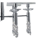 M3851 Tiffany Pendant 6+6 Light E14+G9 Polished Chrome White Shades & Clear Crystal
