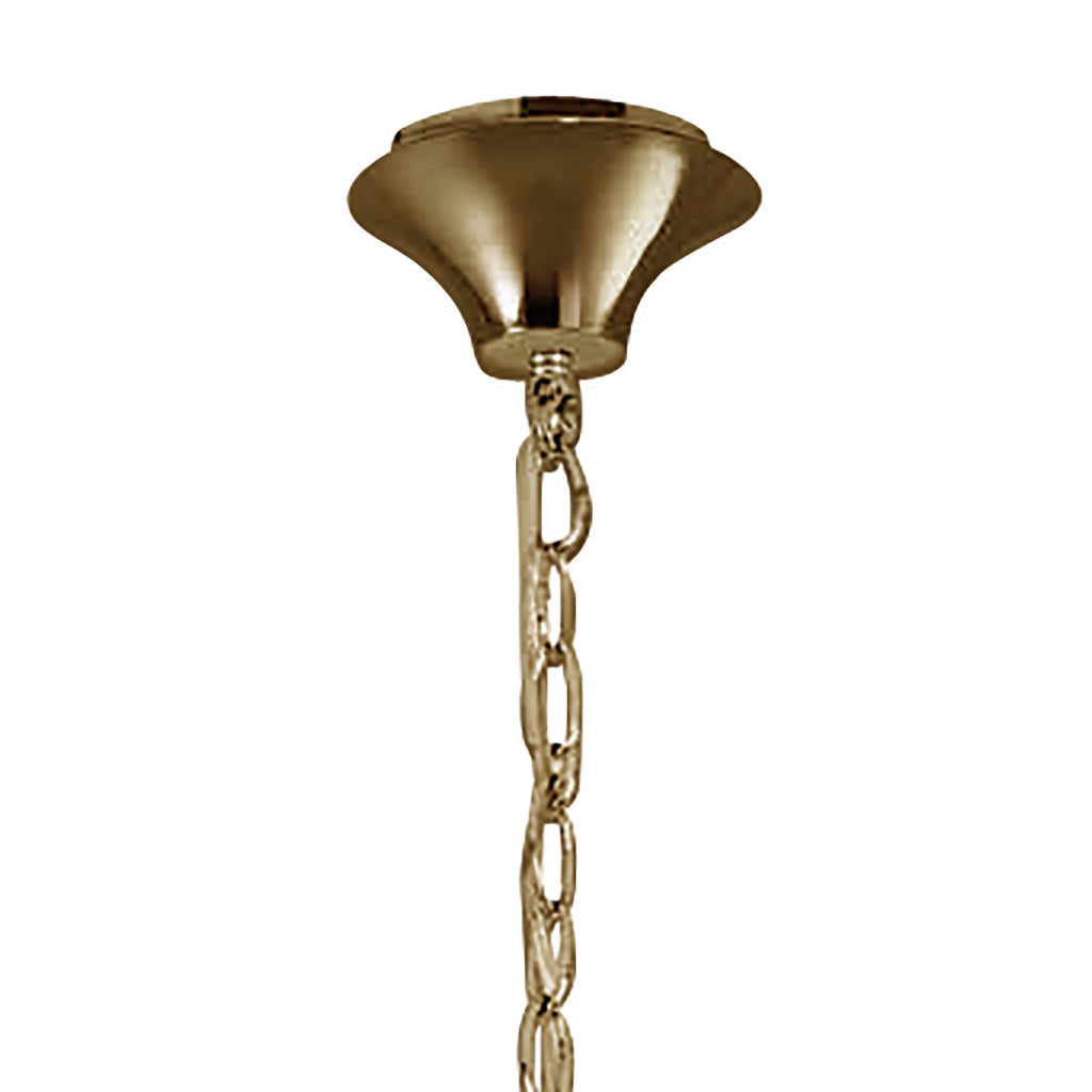 M3851FG Tiffany Pendant 6+6 Light E14+G9 French Gold Cream Shades & Clear Crystal