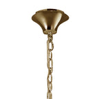 M3851FG Tiffany Pendant 6+6 Light E14+G9 French Gold Cream Shades & Clear Crystal